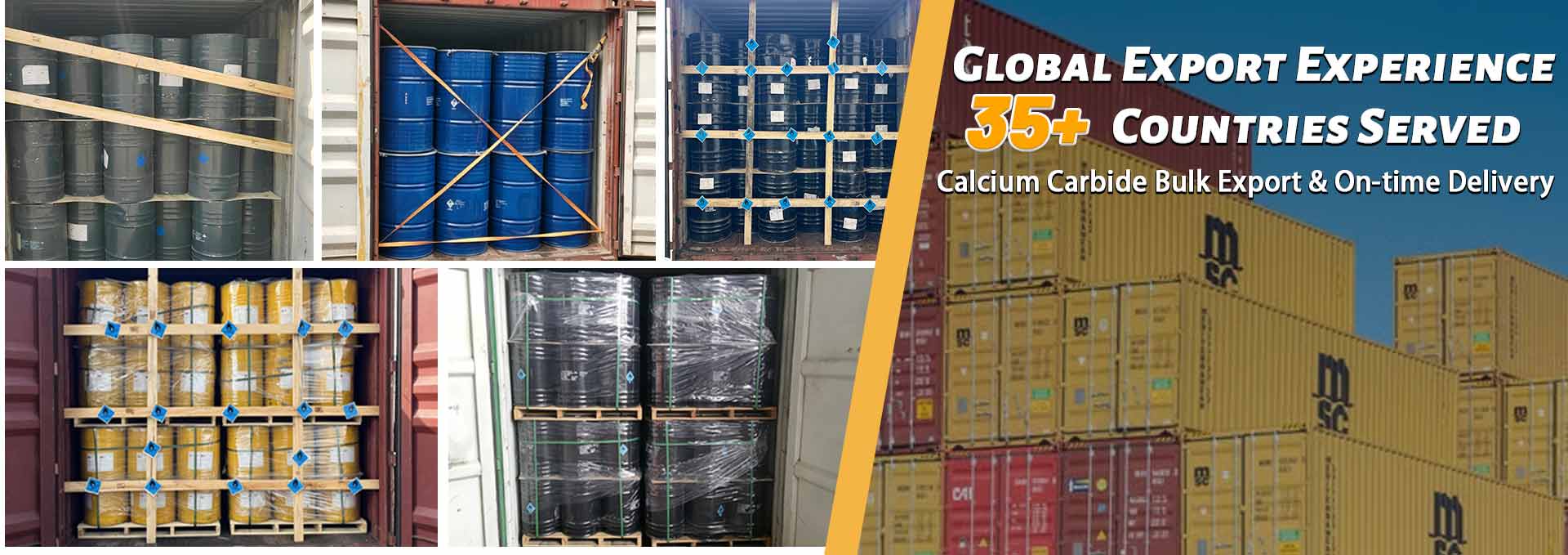 Calcium carbide container loading to global industrial markets