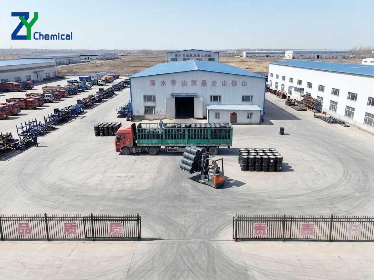 ZY Calcium Carbide manufacturing plant and electric furnaces aerial view
