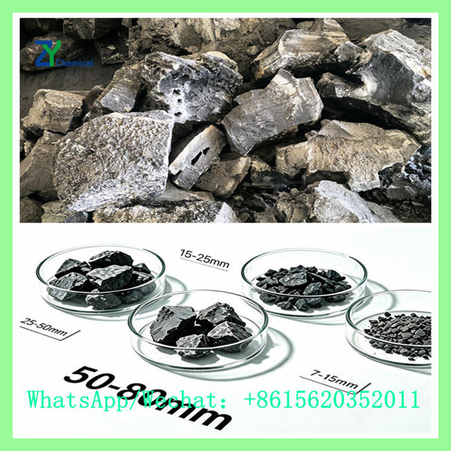 calcium carbide 50-80mm,Various sizes of calcium carbide on display