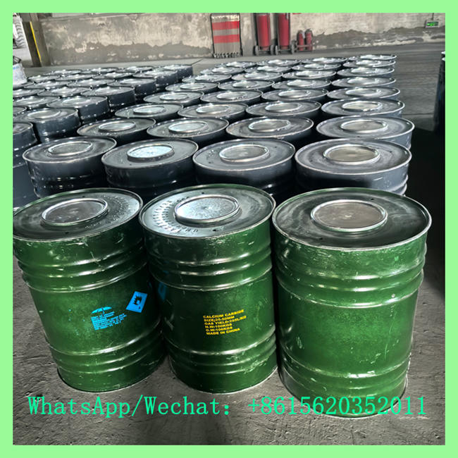Sealed 100kg green iron drums containing calcium carbide for online procurement