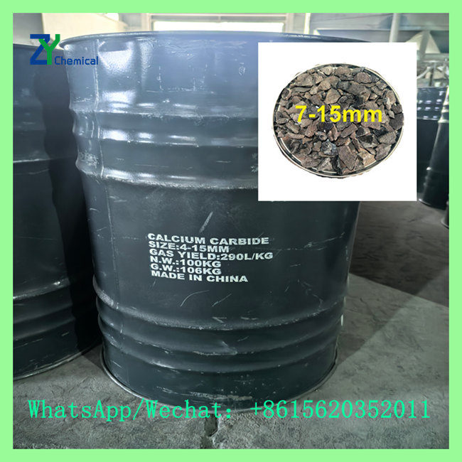 100kg steel drum for 7-15mm size calcium carbide crystals with high acetylene gas yield