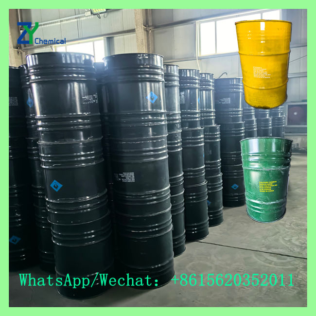Multiple stacked black steel drums with custom green and yellow packaging options offered at wholesale china calcium carbide price