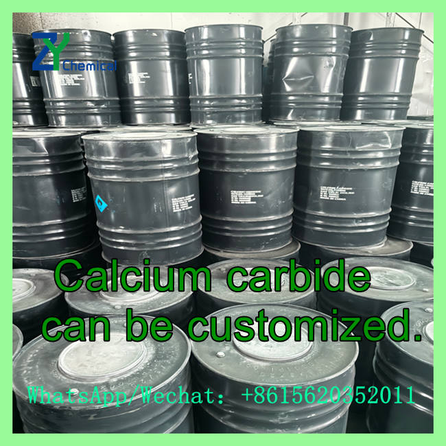 Customized calcium carbide iron drums stacked in warehouse with affordable calcium carbide 1kg price options