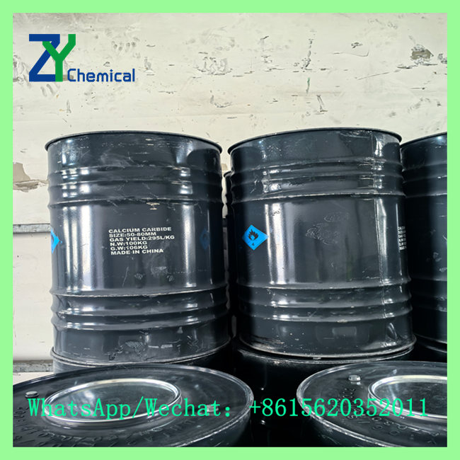 Sealed 100kg iron drums containing calcium carbide steel desulfurization reagents