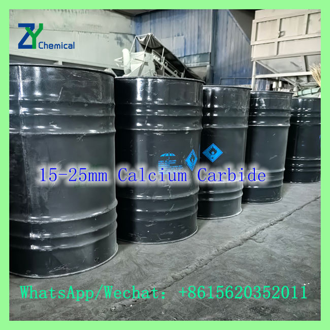 15-25mm calcium carbide stone buy online packaged in heavy-duty sealed steel drums
