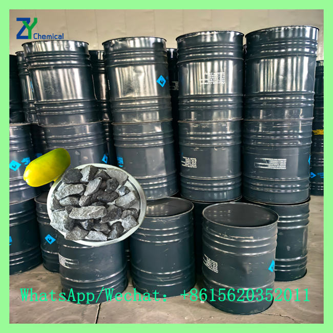 Warehouse inventory of steel drums demonstrating bulk use of calcium carbide in steelmaking