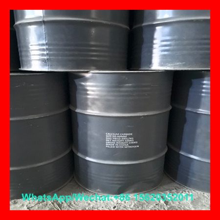Industrial Grade Calcium Carbide 100kg Drum with high gas yield ≥295 L/kg