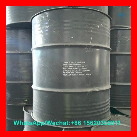 Industrial Grade Calcium Carbide 100kg Drum with high gas yield ≥295 L/kg